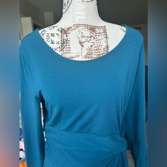 Lands’ End Teal Midi Style Easy to Wear Slip on Dress size 6-8 - Picture 2 of 8